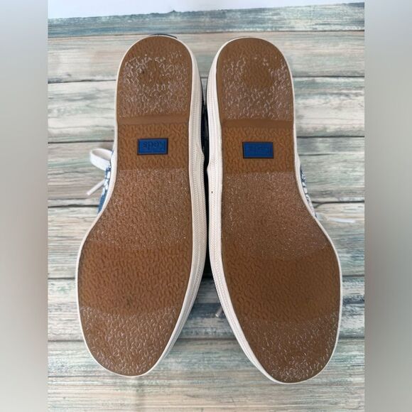 Keds Comfy Lace Up Walking Sneakers Blue Floral Print- Sz 6.5 - Picture 9 of 15